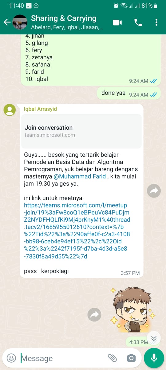 chat grup meeeting